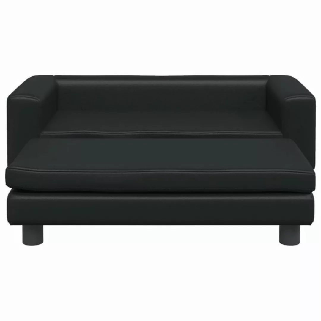 vidaXL Kindersofa Kindersofa mit Hocker Schwarz 100x50x30 cm Kunstleder Kin günstig online kaufen