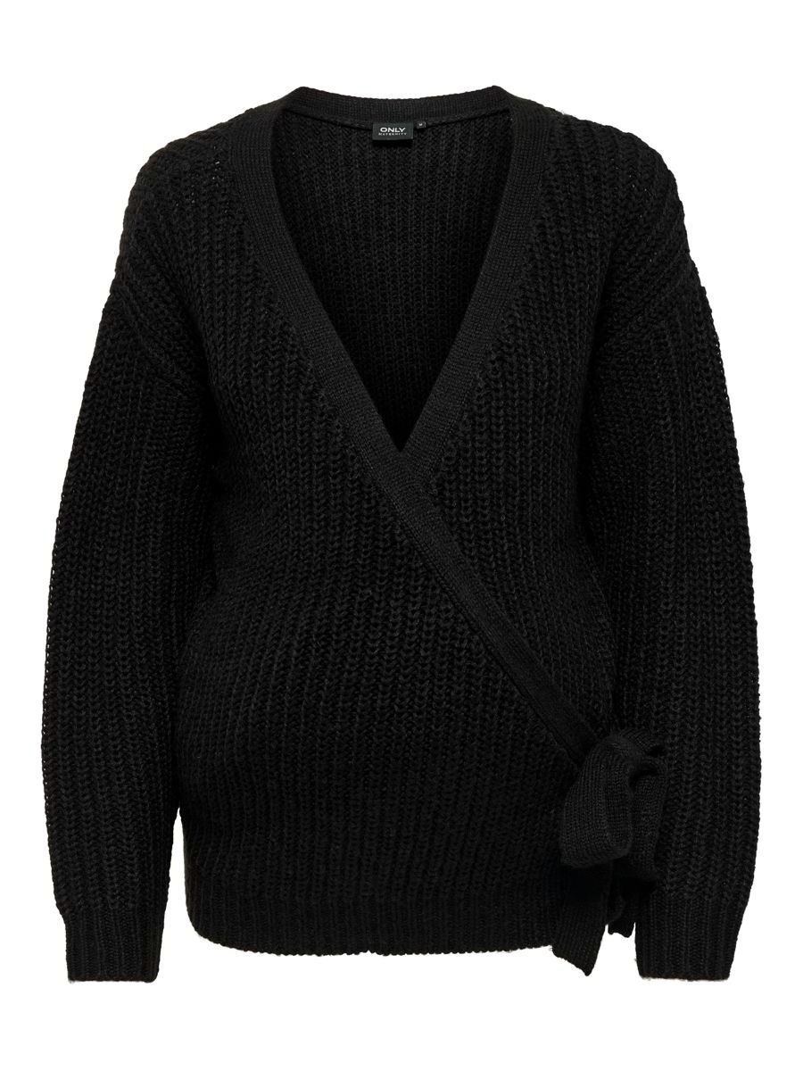 ONLY Mama Wickel- Strickjacke Damen Schwarz günstig online kaufen