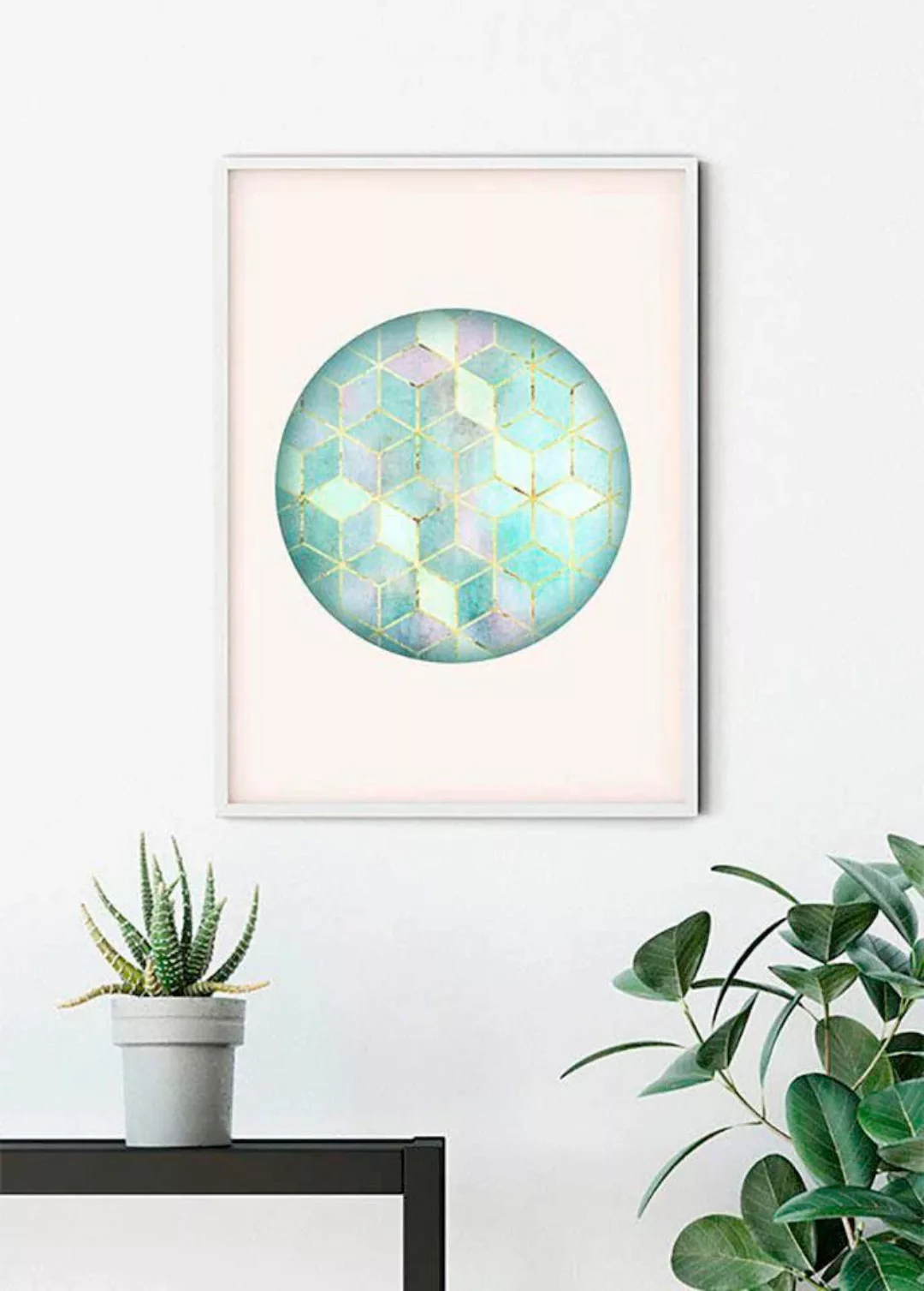 Komar Poster "Mosaik Circle Verde", Formen-Kunst, (1 St.), Kinderzimmer, Sc günstig online kaufen