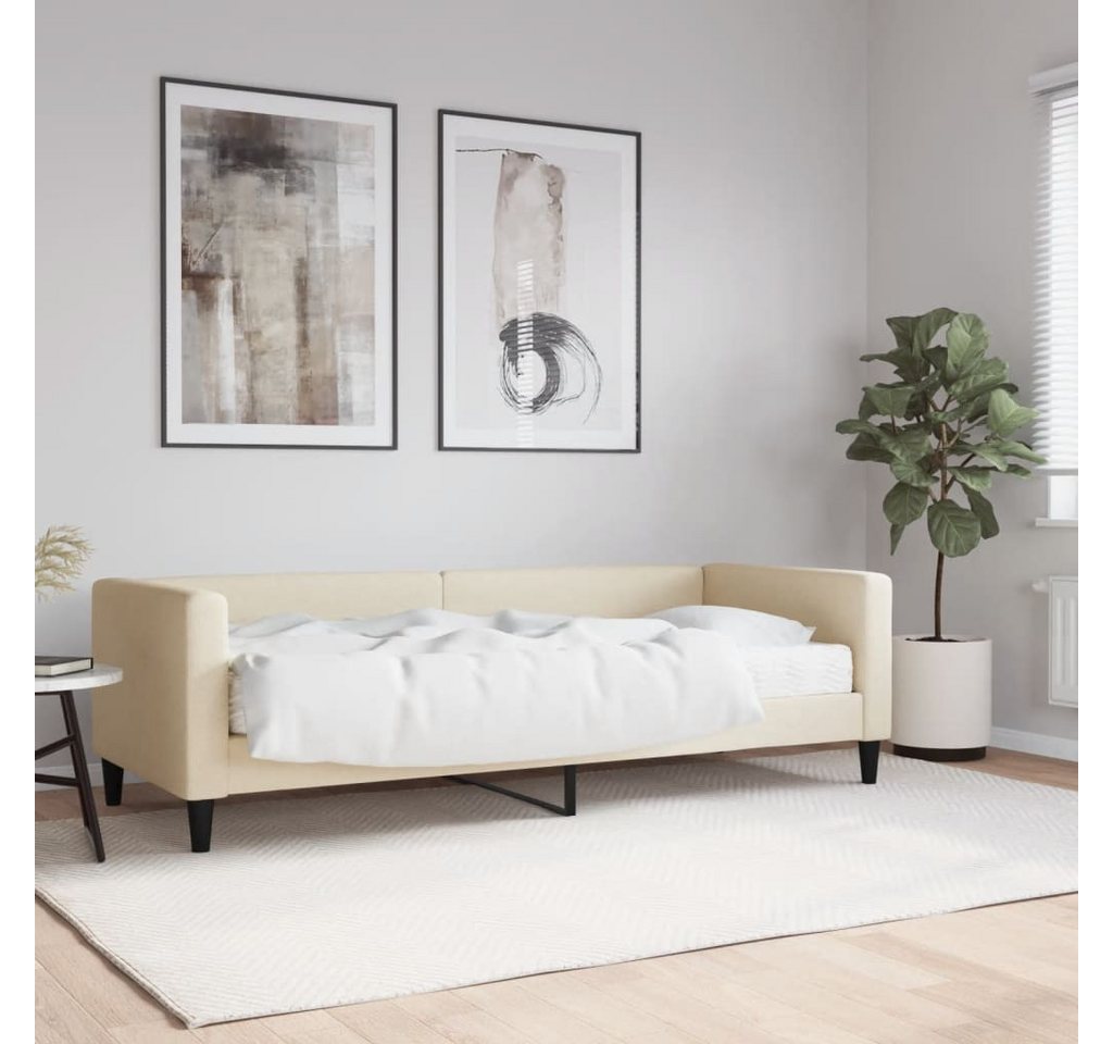 vidaXL Gästebett Gästebett Tagesbett mit Matratze Creme 80x200 cm Stoff Bet günstig online kaufen