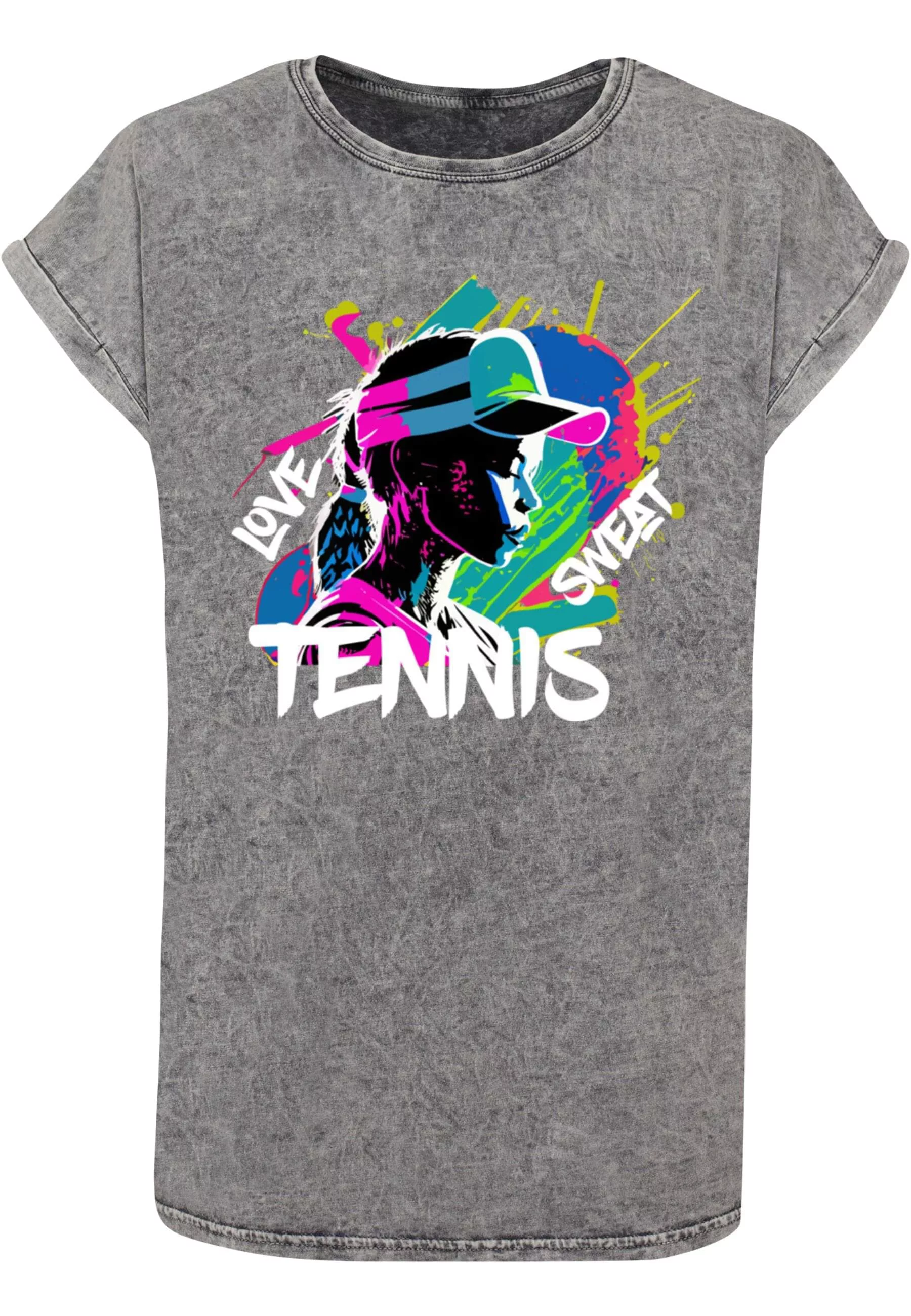 Merchcode T-Shirt "Merchcode Damen Ladies Tennis Love, Sweat - Acid Washed günstig online kaufen