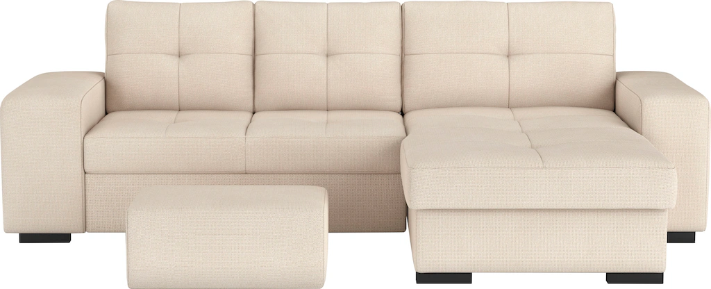 COTTA Ecksofa "Mattina L-Form", mit Hocker, wahlweise mit Bettfunktion & Be günstig online kaufen