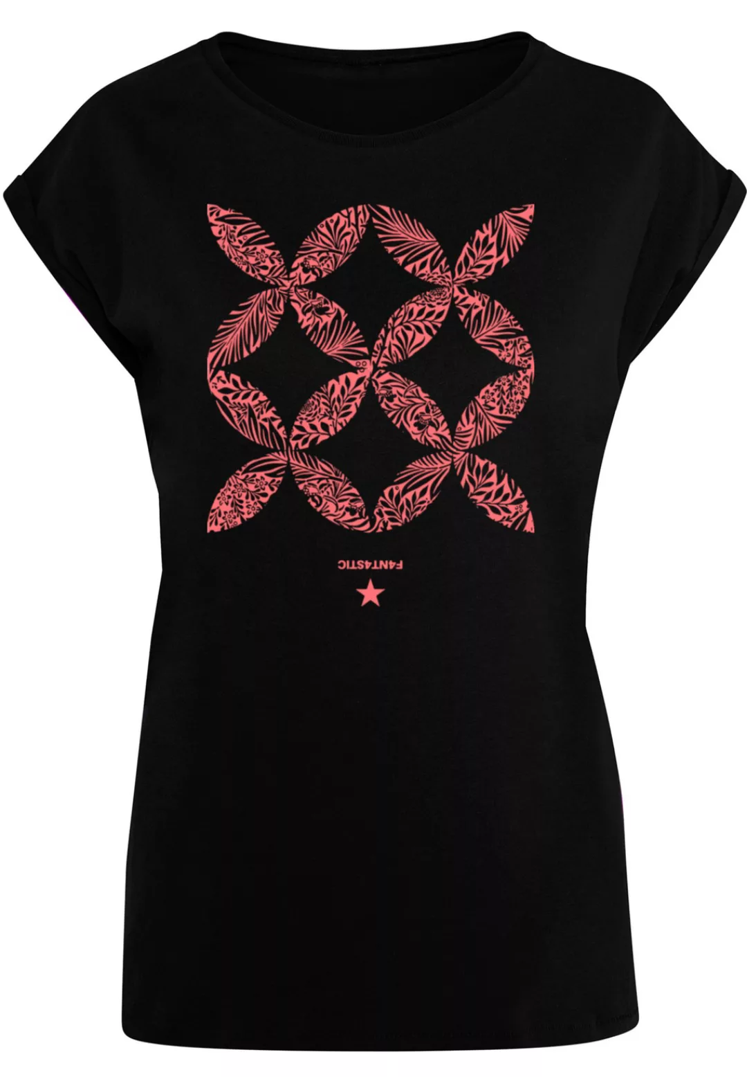 F4NT4STIC T-Shirt "Blumenmuster Coral" günstig online kaufen