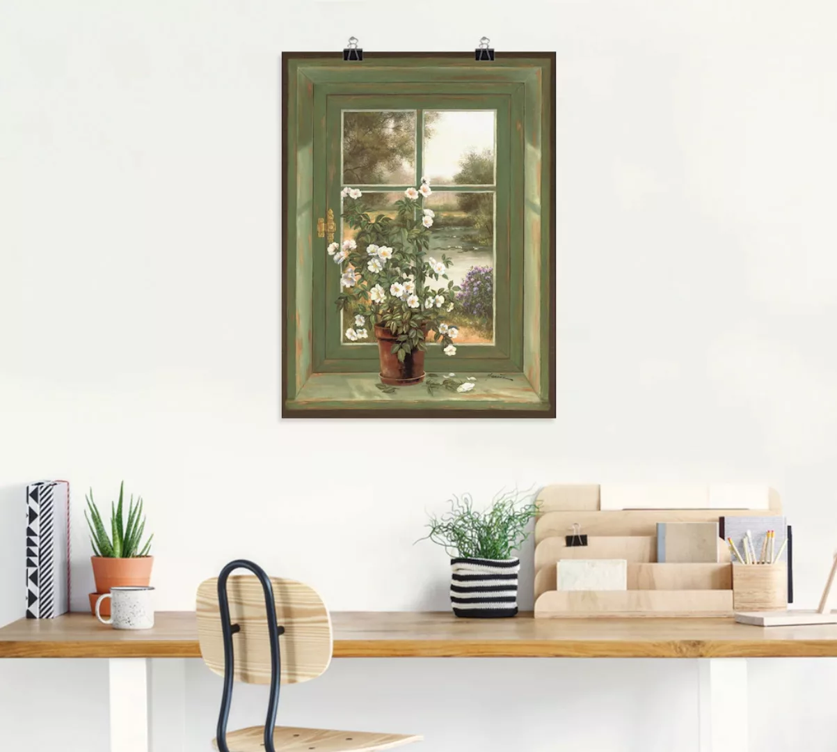 Artland Wandbild "Wildrosen am Fenster", Arrangements, (1 St.), als Alubild günstig online kaufen