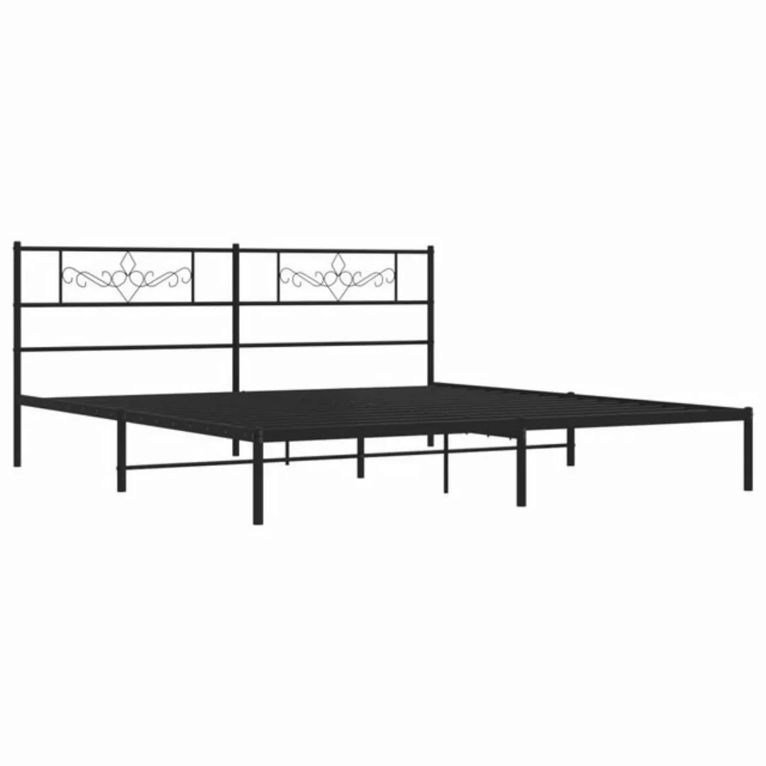 furnicato Bettgestell mit Kopfteil Metall Schwarz 200x200 cm (1-tlg) günstig online kaufen