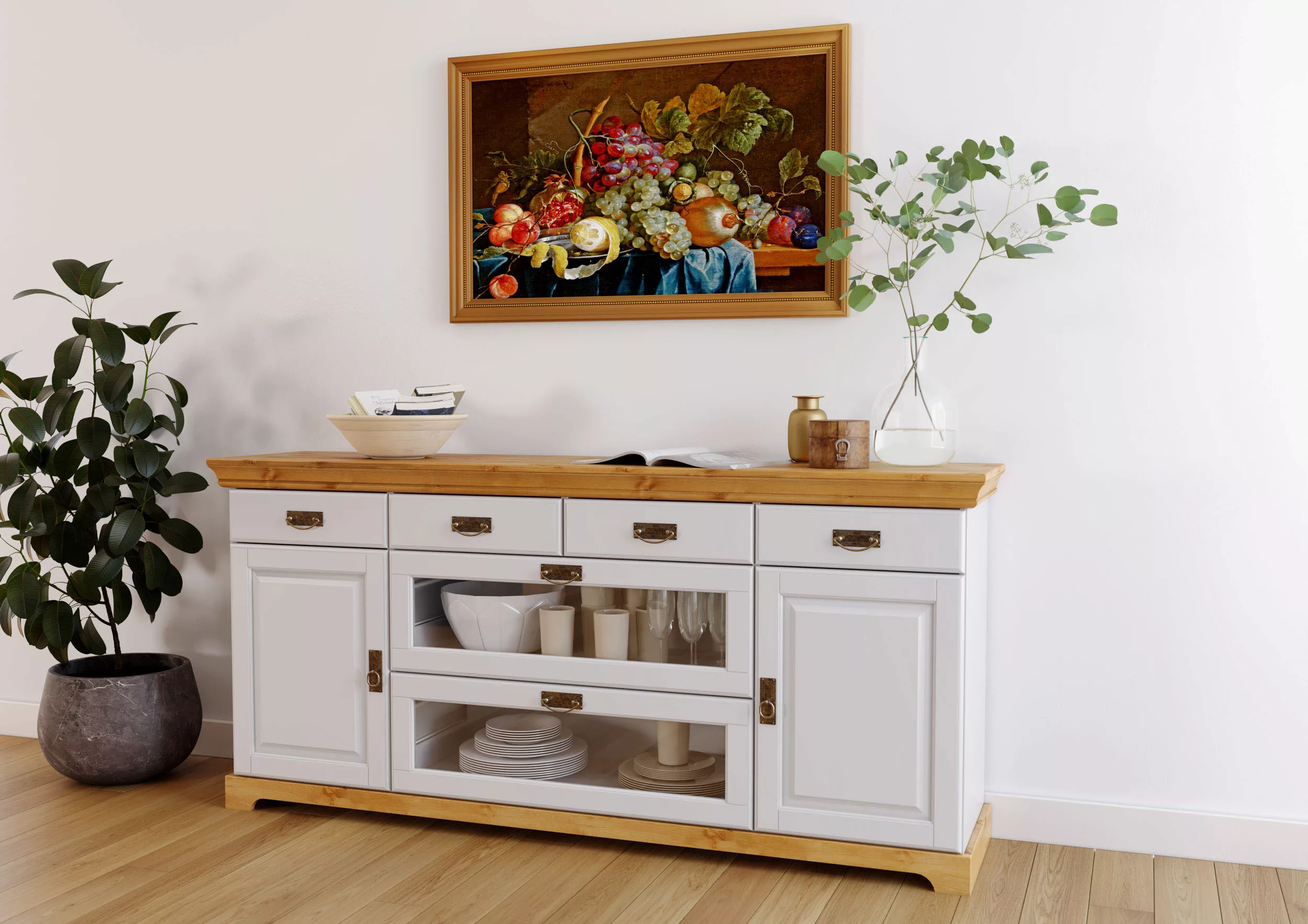 Home affaire Sideboard "Ruegen", Breite 145 bzw. 180, Höhe 85 cm, aus massi günstig online kaufen