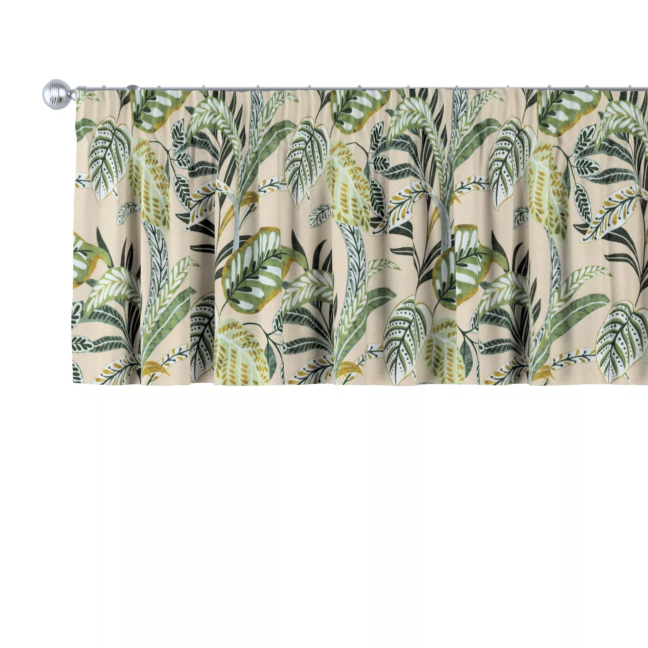Kurzgardine mit Kräuselband, olivgrün, beige, 260 x 40 cm, Tropical Island günstig online kaufen