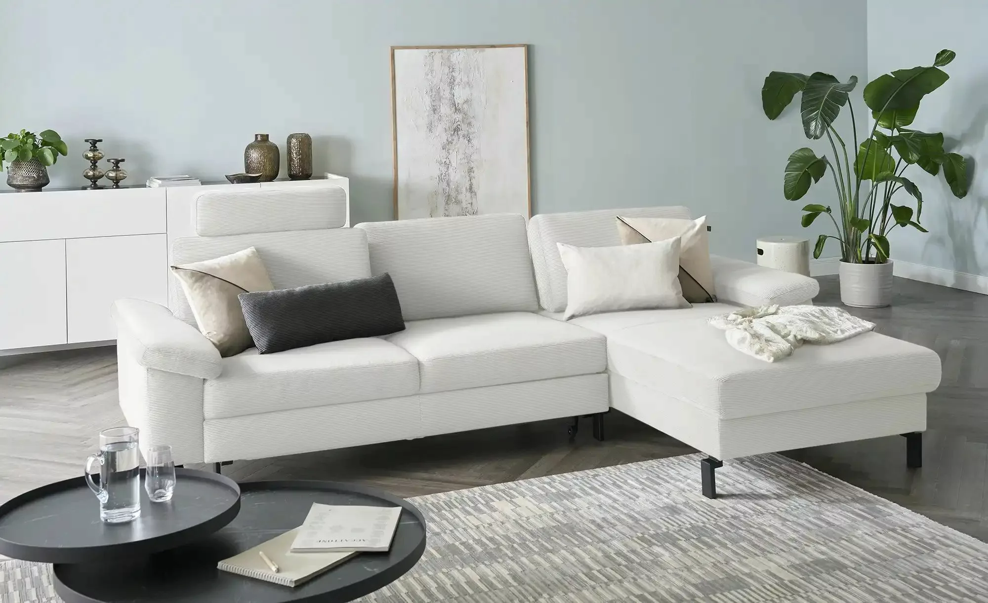 Max Schelling Ecksofa Feincord Maximum Move ¦ grau ¦ Maße (cm): B: 284 H: 8 günstig online kaufen