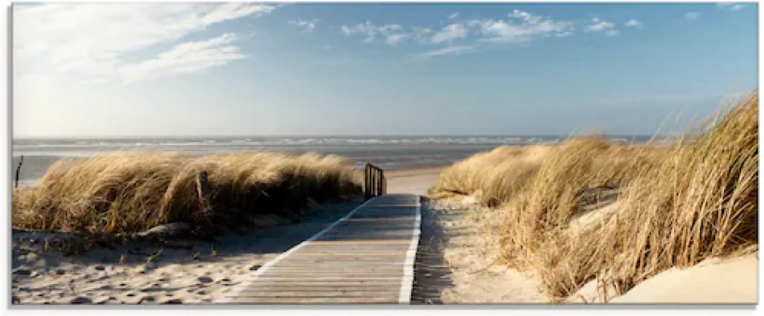 Artland Glasbild "Nordseestrand auf Langeoog - Steg", Strand, (1 St.) günstig online kaufen