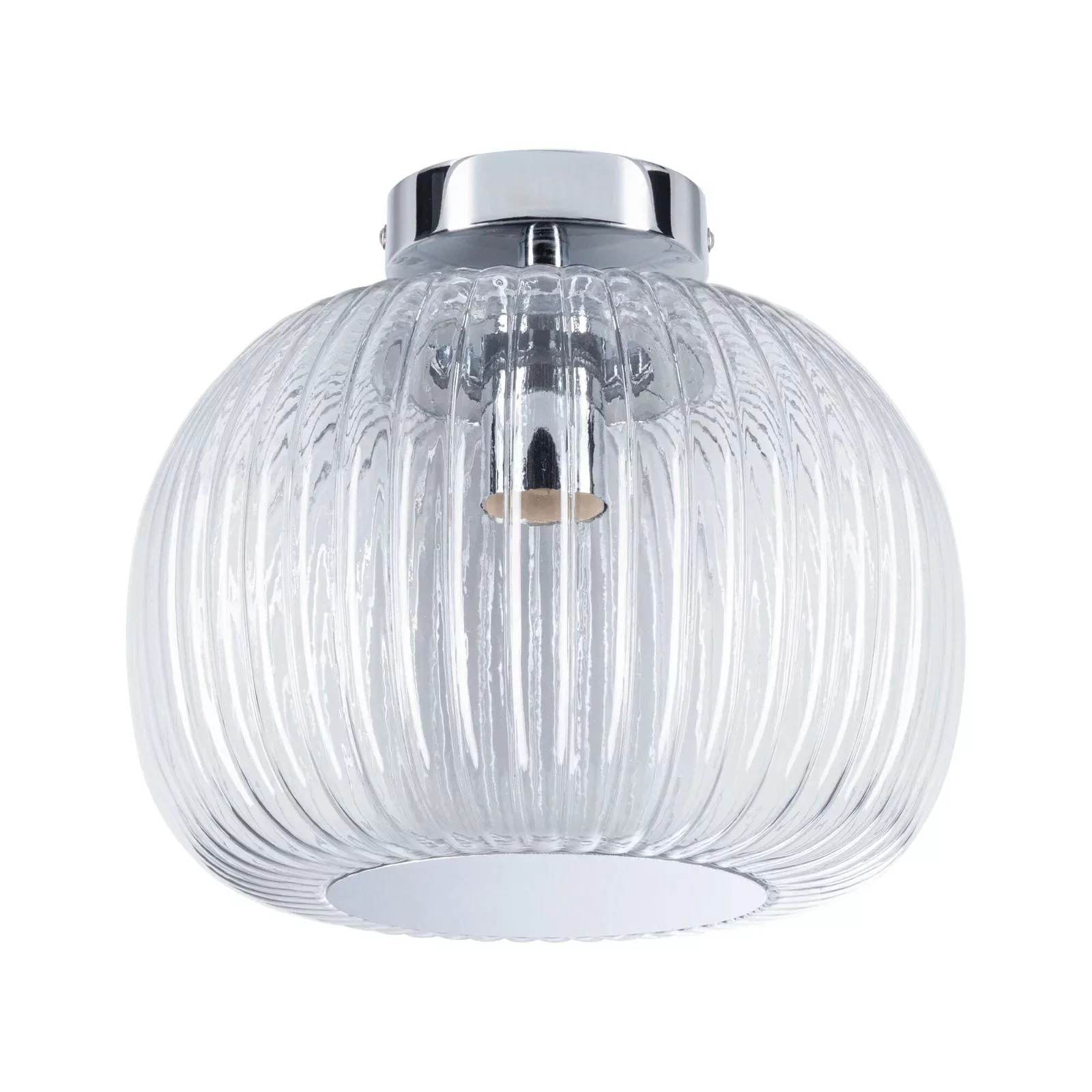 Paulmann "LED Deckenleuchte Ruya IP44 E27 230V max. 60W dimmbar Glas/Chrom" günstig online kaufen