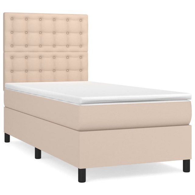 vidaXL Boxspringbett, Boxbett mit Matratze Cappuccino-Braun 80x200cm Kunstl günstig online kaufen