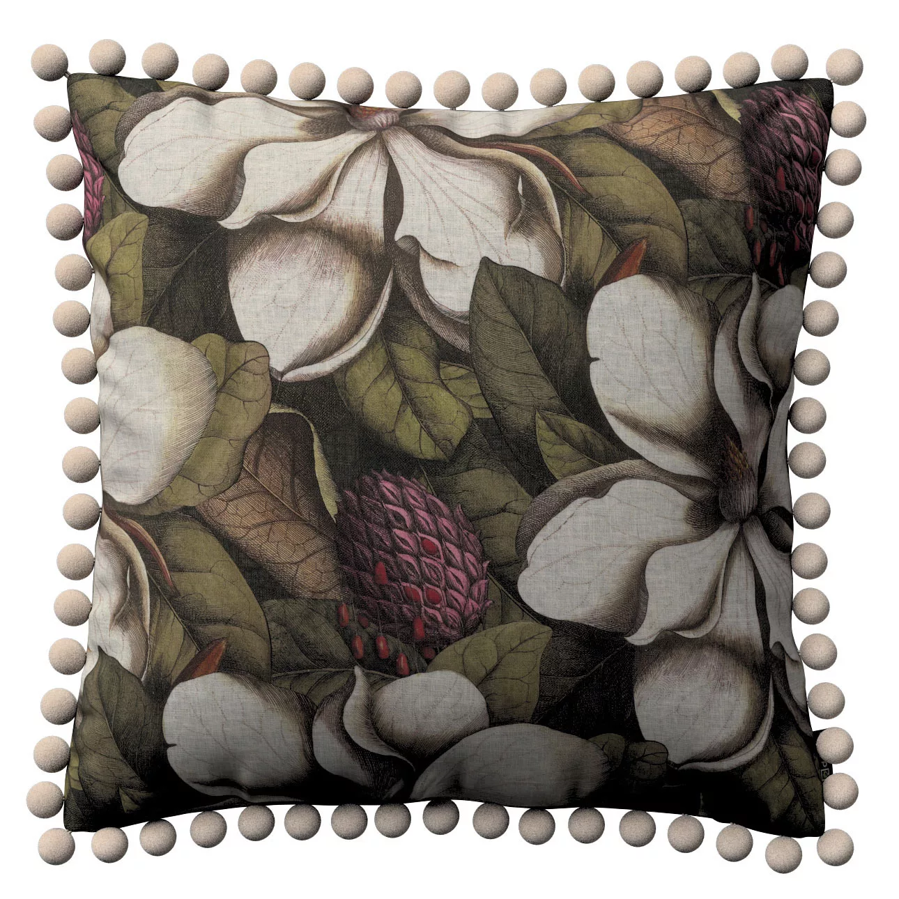 Kissenhülle Wera mit Bommeln, beige-grün, 45 x 45 cm, Eden (144-24) günstig online kaufen