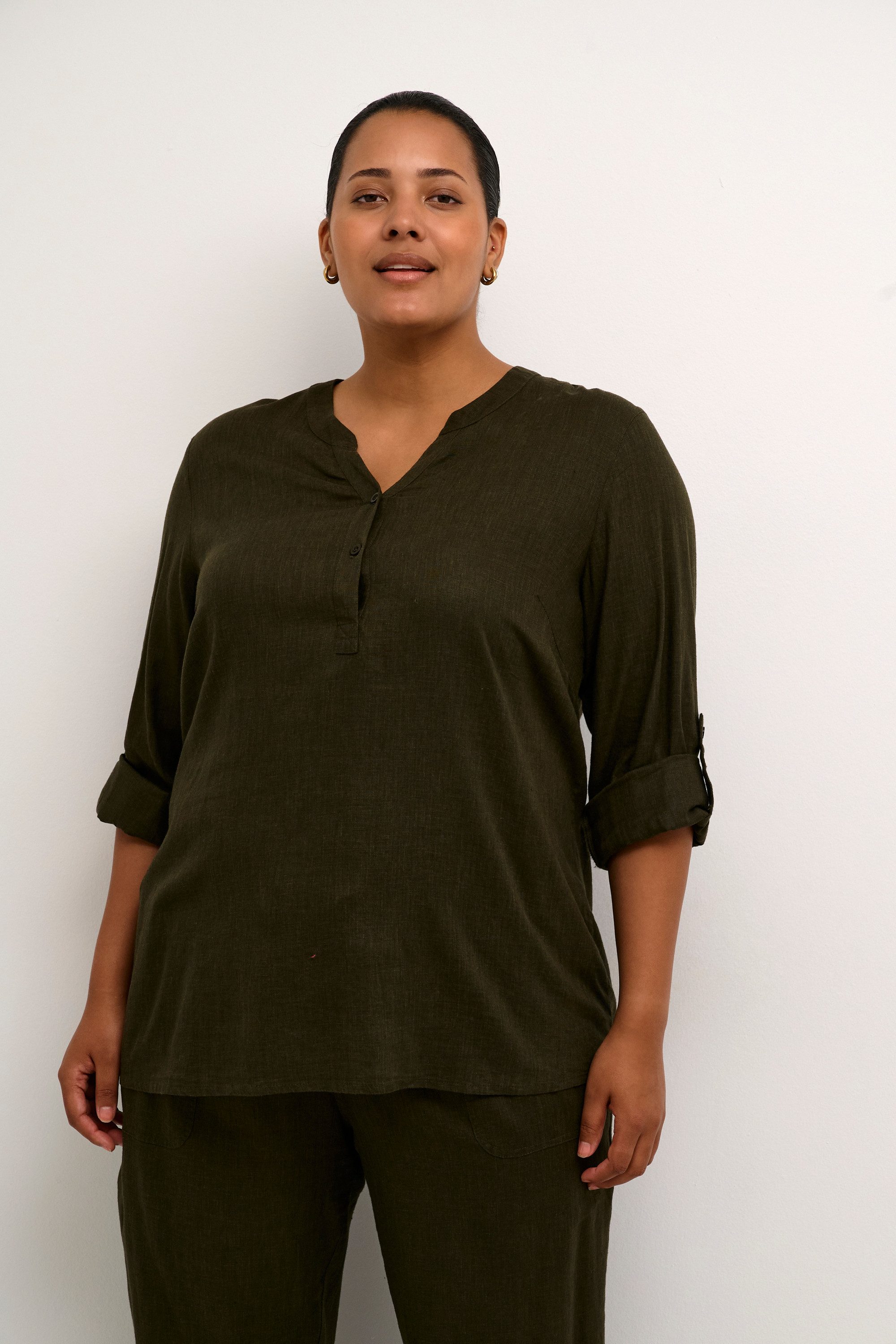 KAFFE Curve Langarmbluse Langarm-Bluse KCmille Große günstig online kaufen