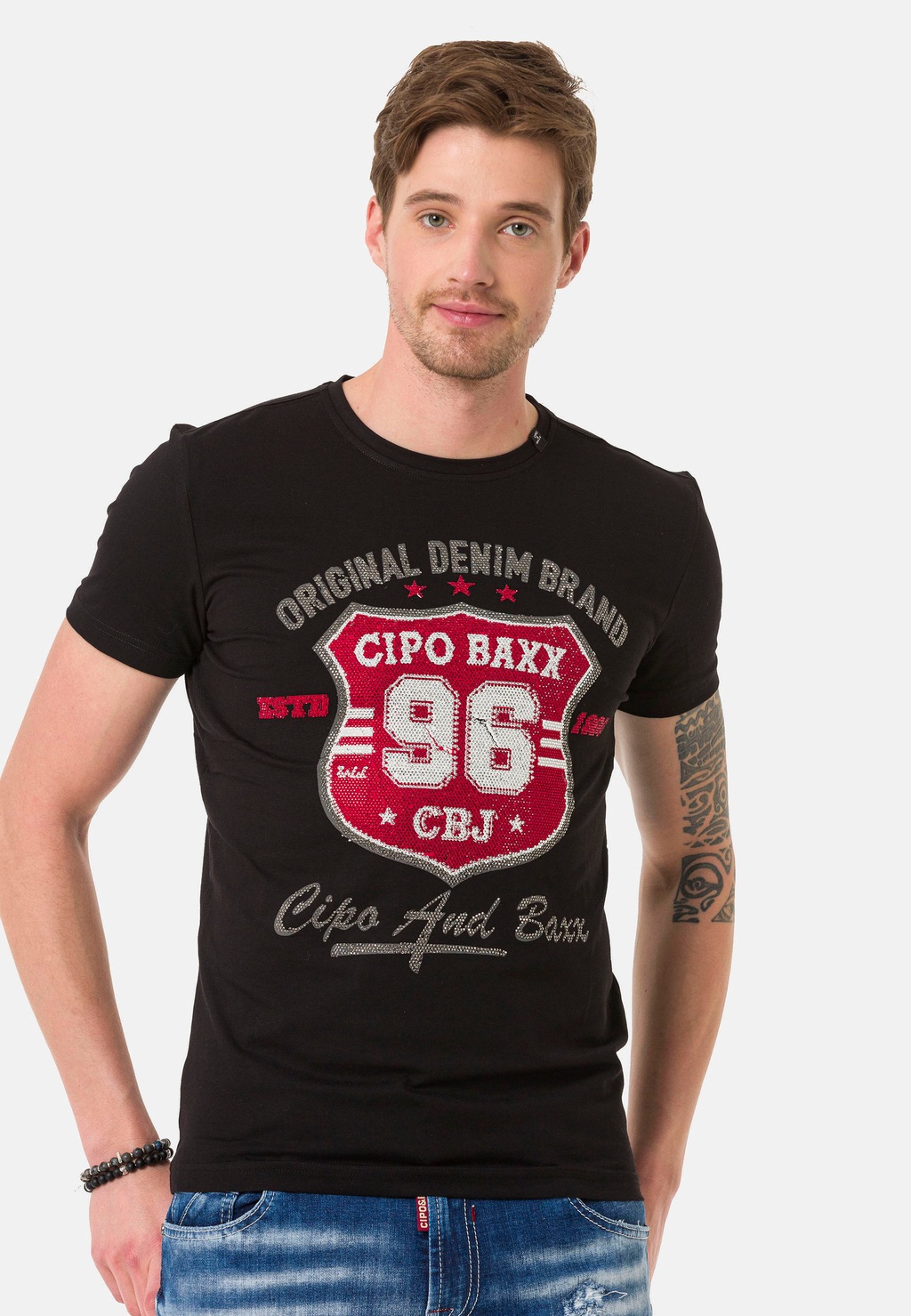 Cipo & Baxx T-Shirt, mit coolem Frontprint günstig online kaufen