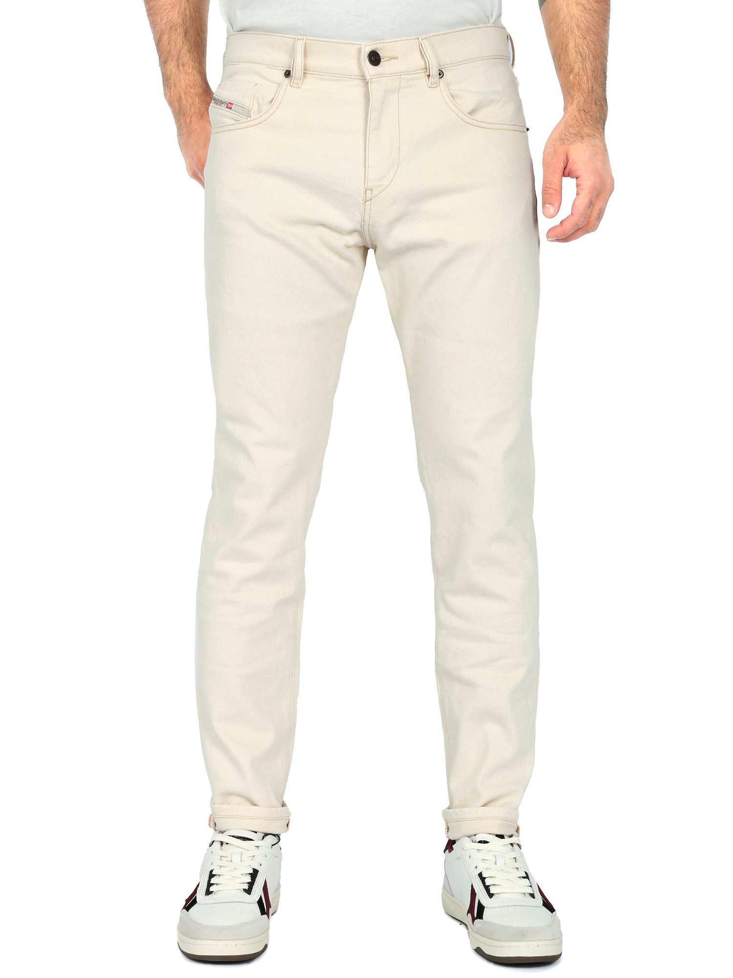 Diesel Slim-fit-Jeans Cremeweiß mit Knitter-Look - günstig online kaufen