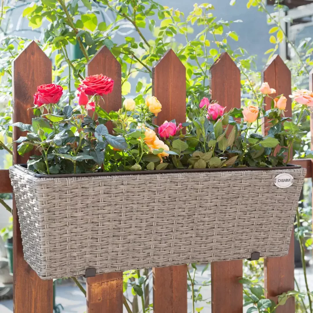 Polyrattan Blumenkasten 2er-Set Creme günstig online kaufen