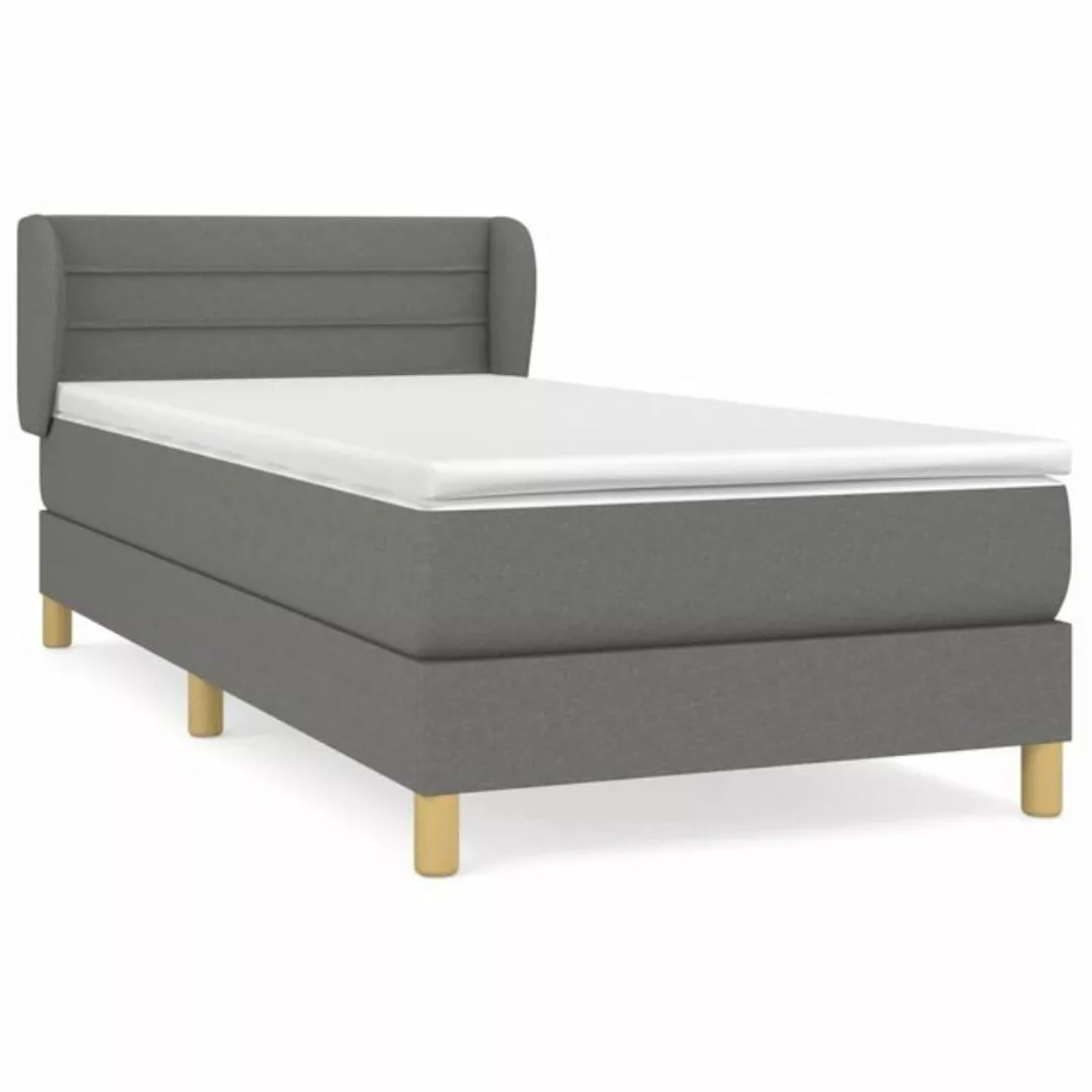 furnicato Bett Boxspringbett mit Matratze Dunkelgrau 80x200 cm Stoff günstig online kaufen