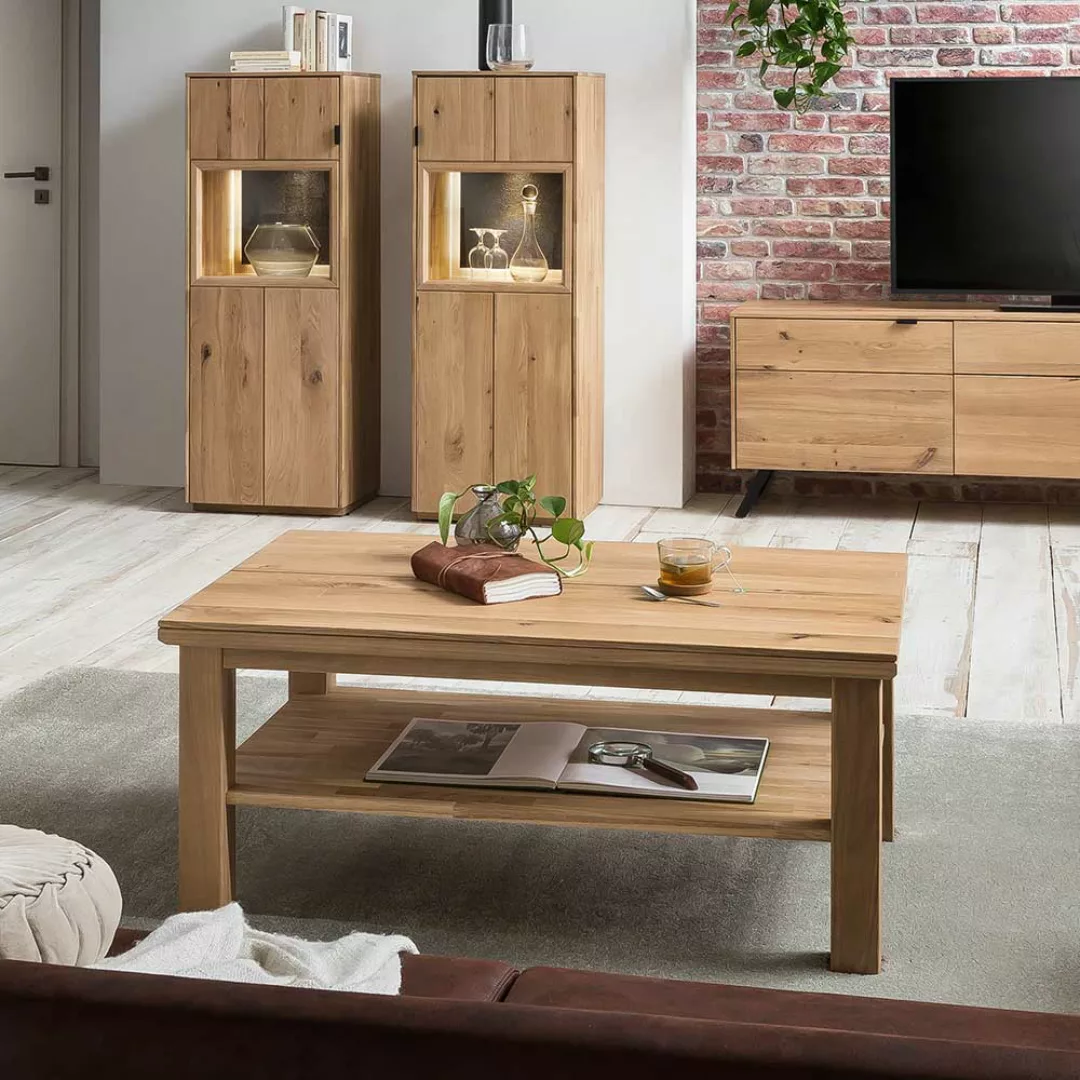 Vollholztisch aus Wildeiche Massivholz Wohnzimmer günstig online kaufen