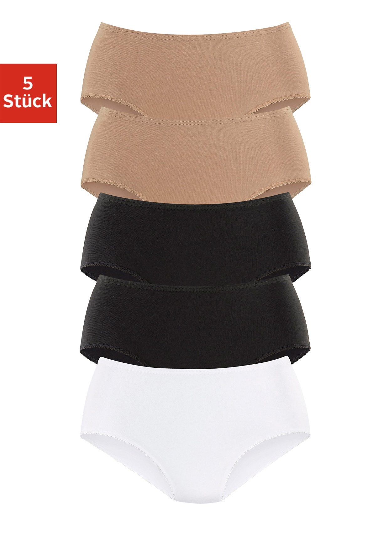 petite fleur Hüftslip, (5er-Pack), aus elastischer Baumwolle günstig online kaufen