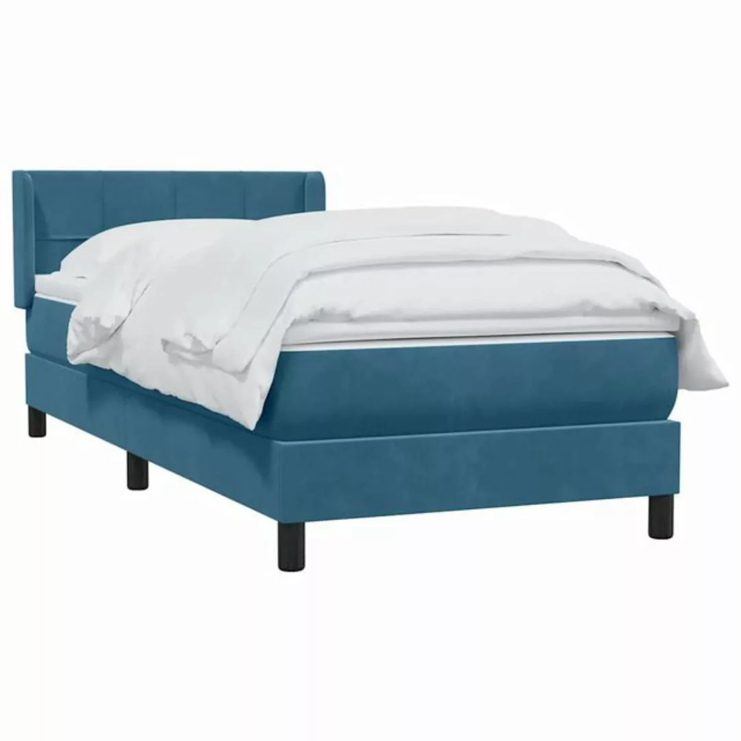 vidaXL Bett Boxspringbett mit Matratze Dunkelblau 90x210 cm Samt günstig online kaufen