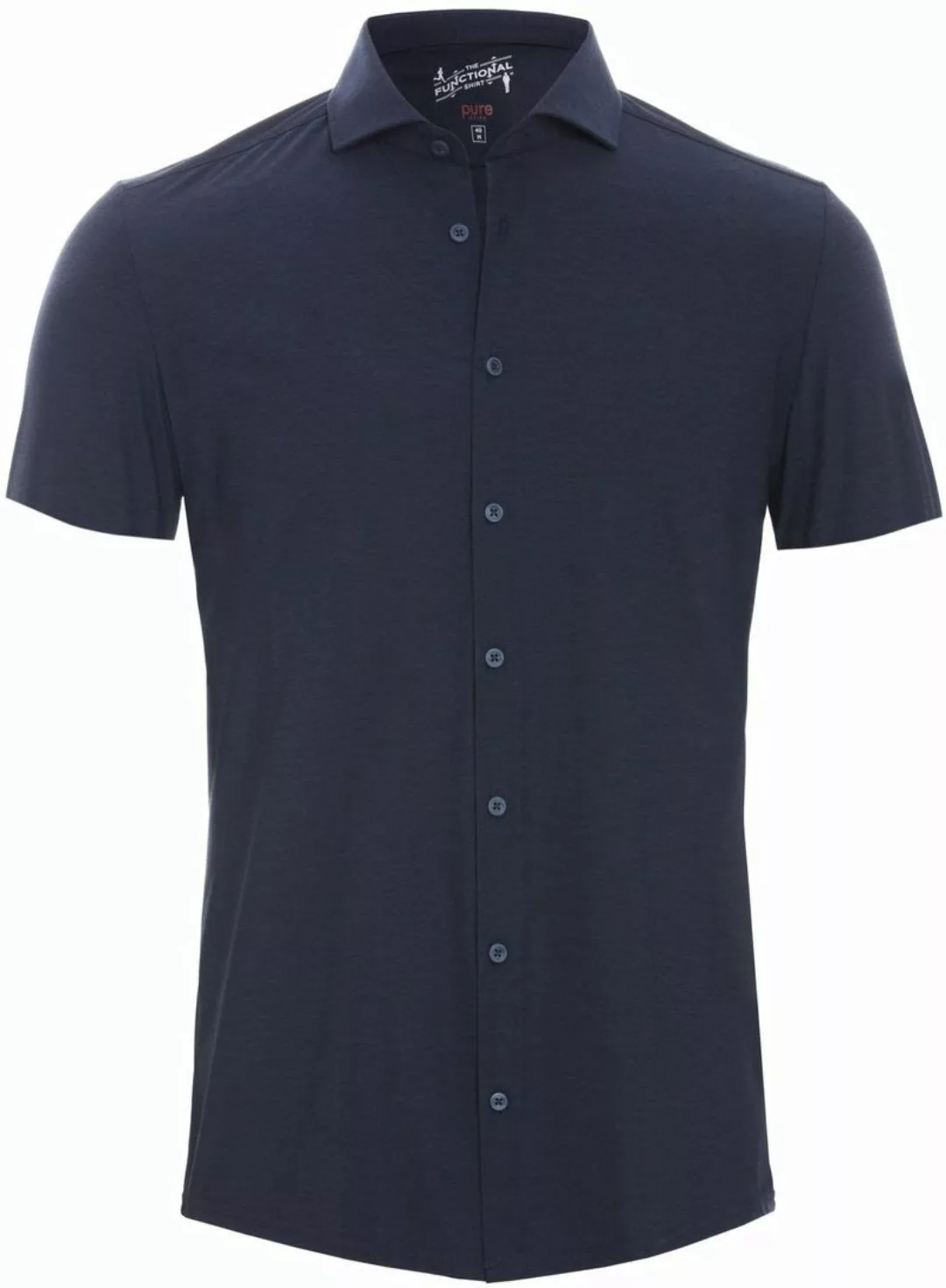 Pure Kurzarmhemd The Functional Shirt Navy - Größe 42 günstig online kaufen