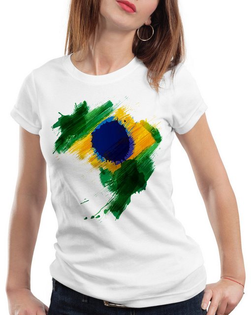 style3 T-Shirt Flagge Brasilien Fußball Sport Brazil WM EM Fahne günstig online kaufen