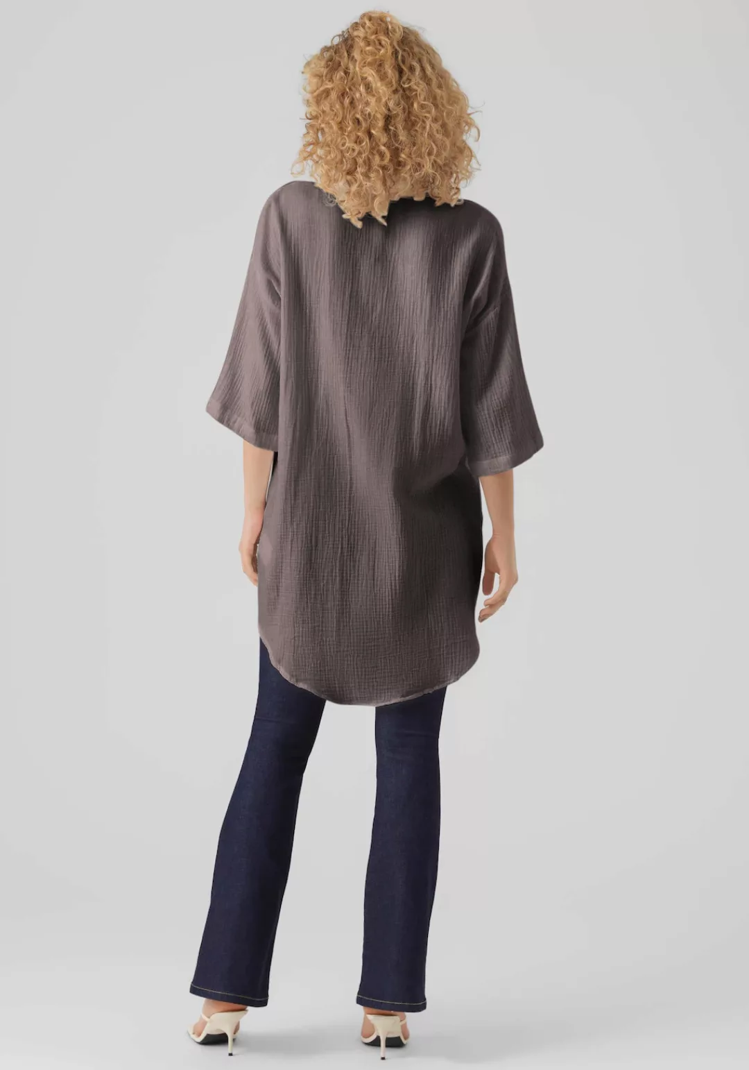 Vero Moda Hemdblusenkleid VMNATALI 3/4 LONG OVERSHIRT NOOS mit 3/4 Ärmel günstig online kaufen