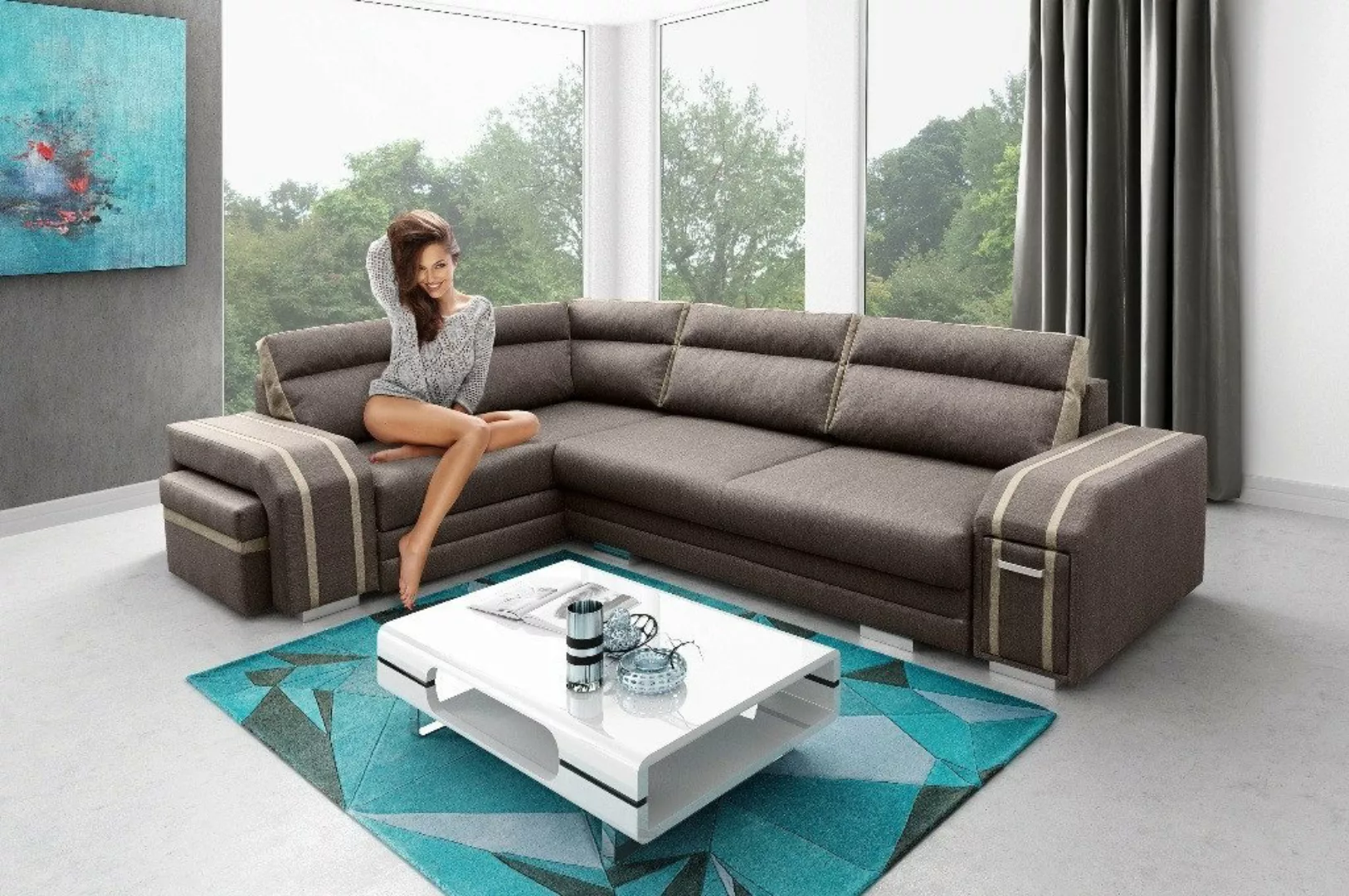 ALTDECOR Ecksofa AVATA, Couch mit Schlaffunktion, Wohnzimmer - Wohnlandscha günstig online kaufen