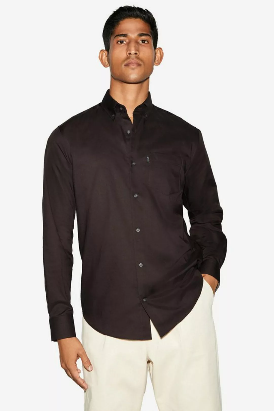 Next Langarmhemd Pflegeleichtes Button-Down-Oxford-Hemd (1-tlg) günstig online kaufen