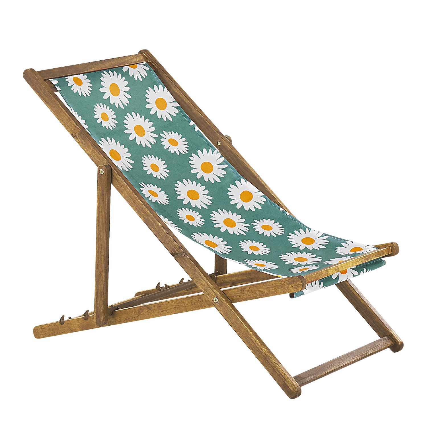 Beliani Gartenliege Grün Bunt Weiss Heller Holzfarbton Grün Gelb 97x54x70 günstig online kaufen