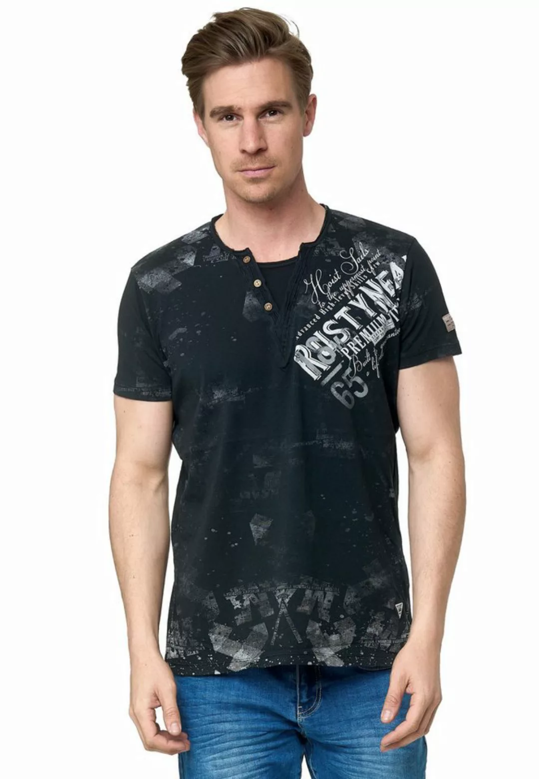 Rusty Neal T-Shirt, in lässiger Batik-Optik günstig online kaufen