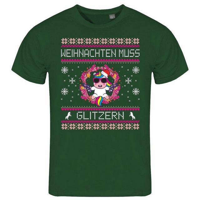 deinshirt Print-Shirt Herren T-Shirt Weihnachten muss glitzern Funshirt mit günstig online kaufen