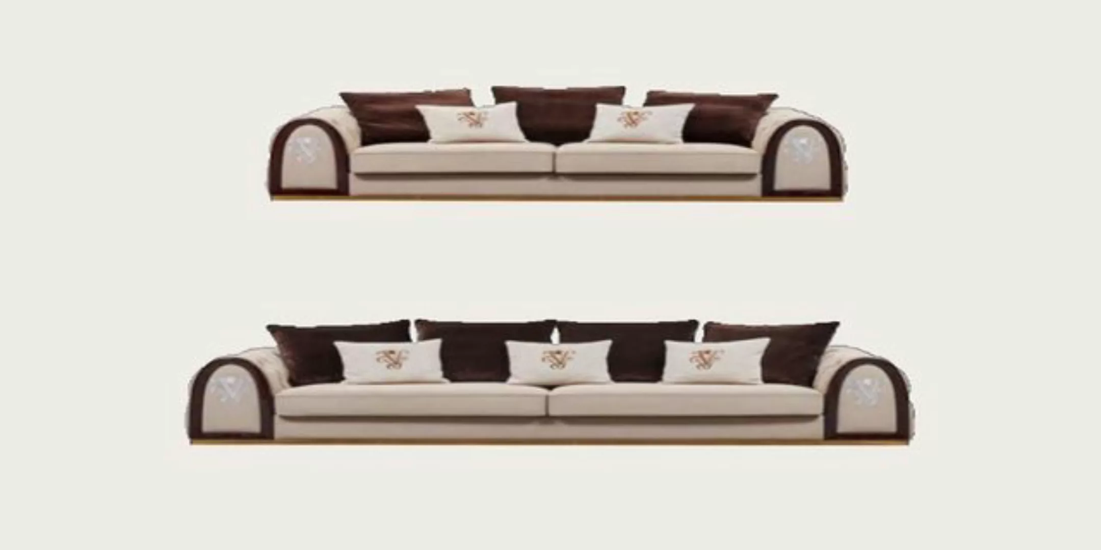 Xlmoebel Sofa Chesterfield-Sofa in Beige aus Textil-Stoff, Luxus-Couchen, 4 günstig online kaufen