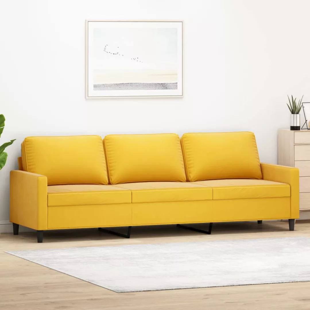 Vidaxl 3-sitzer-sofa Gelb 210 Cm Samt günstig online kaufen