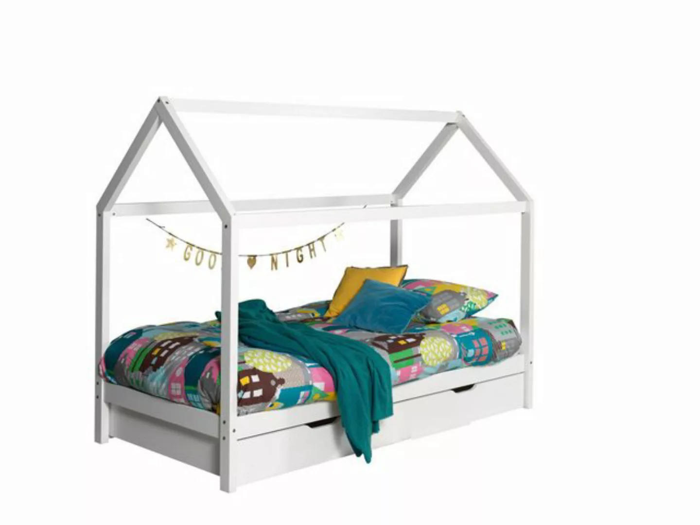 58 aufm Kessel Kinderbett Hausbett Kapua 208x98x159 Kinderbett in Hausoptik günstig online kaufen