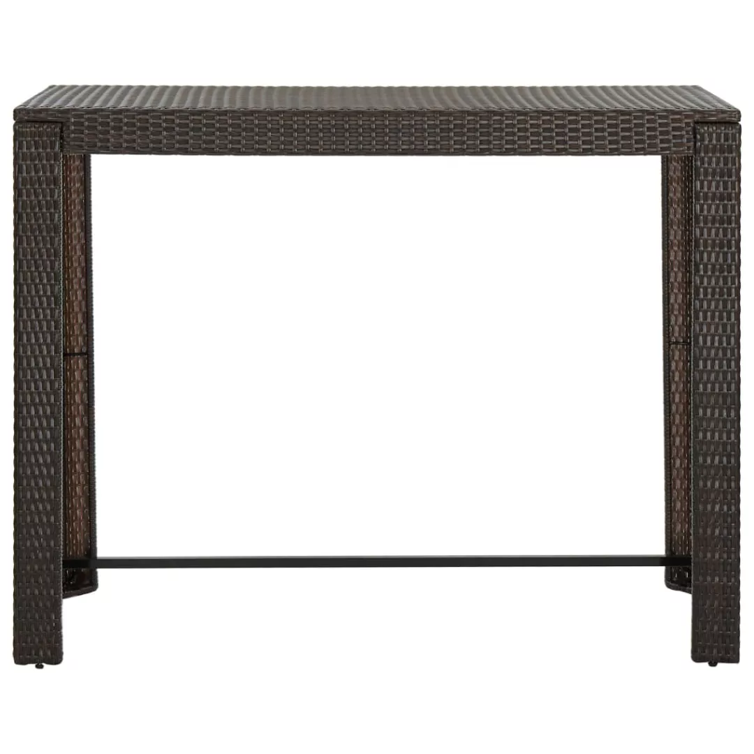 Garten-bartisch Braun 140,5x60,5x110,5 Cm Poly Rattan günstig online kaufen