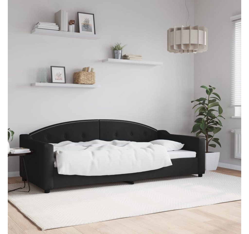 vidaXL Gästebett Tagesbett Schwarz 90x200 cm Stoff Gästebett Schlafsofa Sch günstig online kaufen