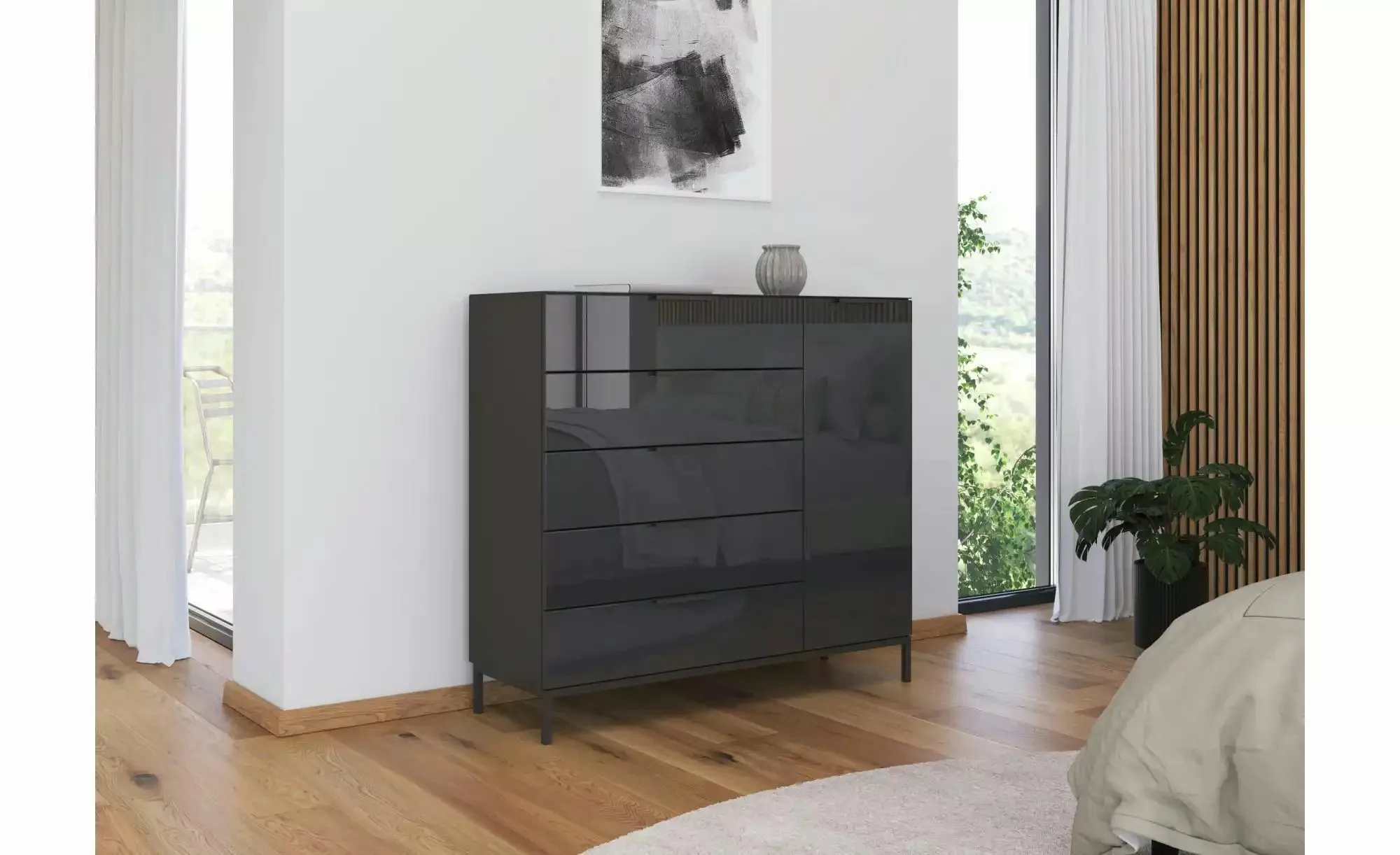 Sideboard ¦ schwarz ¦ Maße (cm): B: 120 H: 110 Kommoden & Sideboards > Side günstig online kaufen