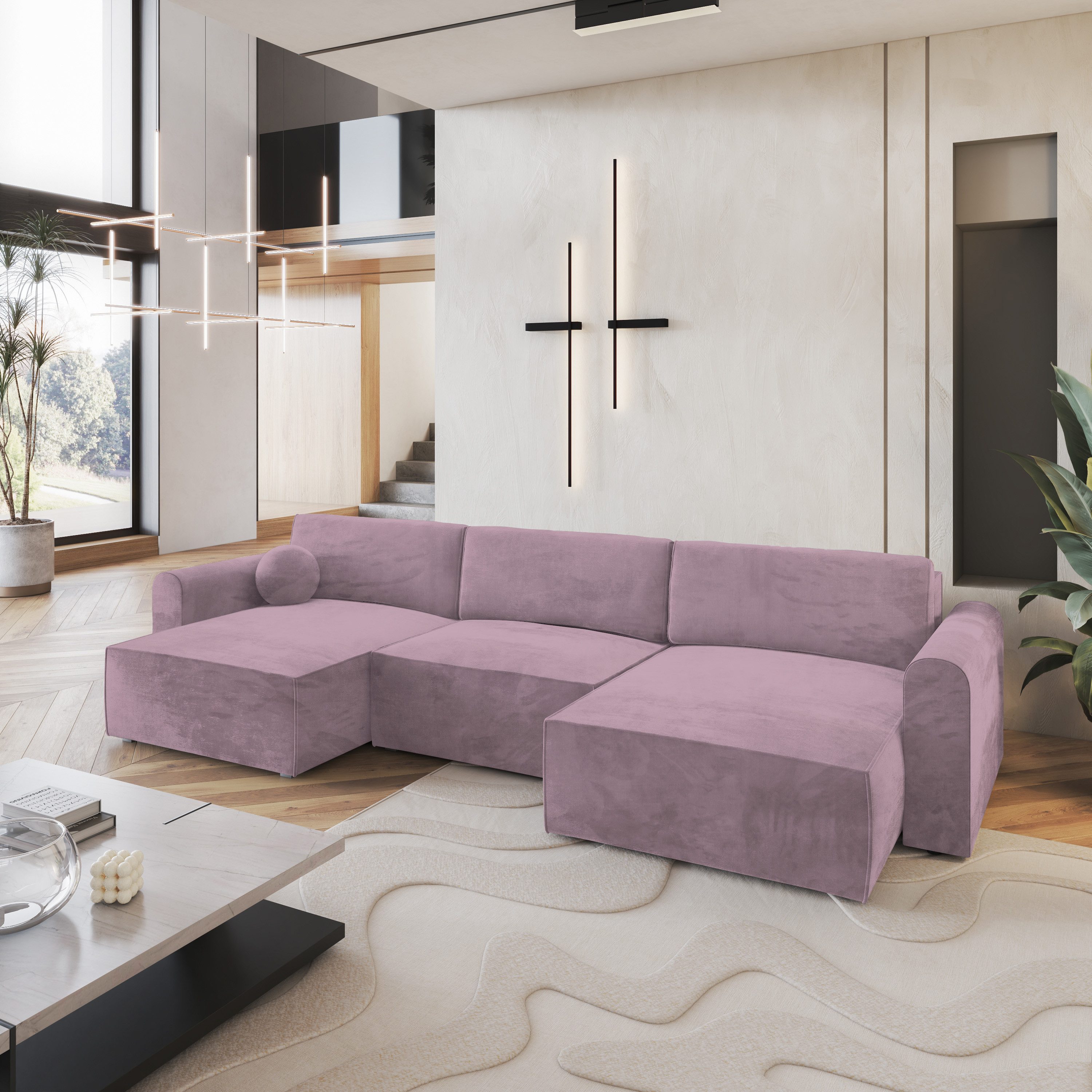 Masseno Ecksofa FENTO mit Schlaffunktion U-Form, günstig online kaufen
