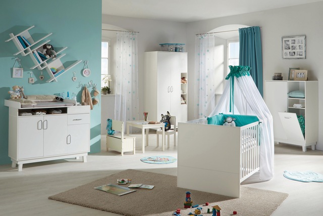 roba® Babyzimmer-Komplettset »Nordic, weiß«, (Set, 3 St., Kinderbett, Wicke günstig online kaufen