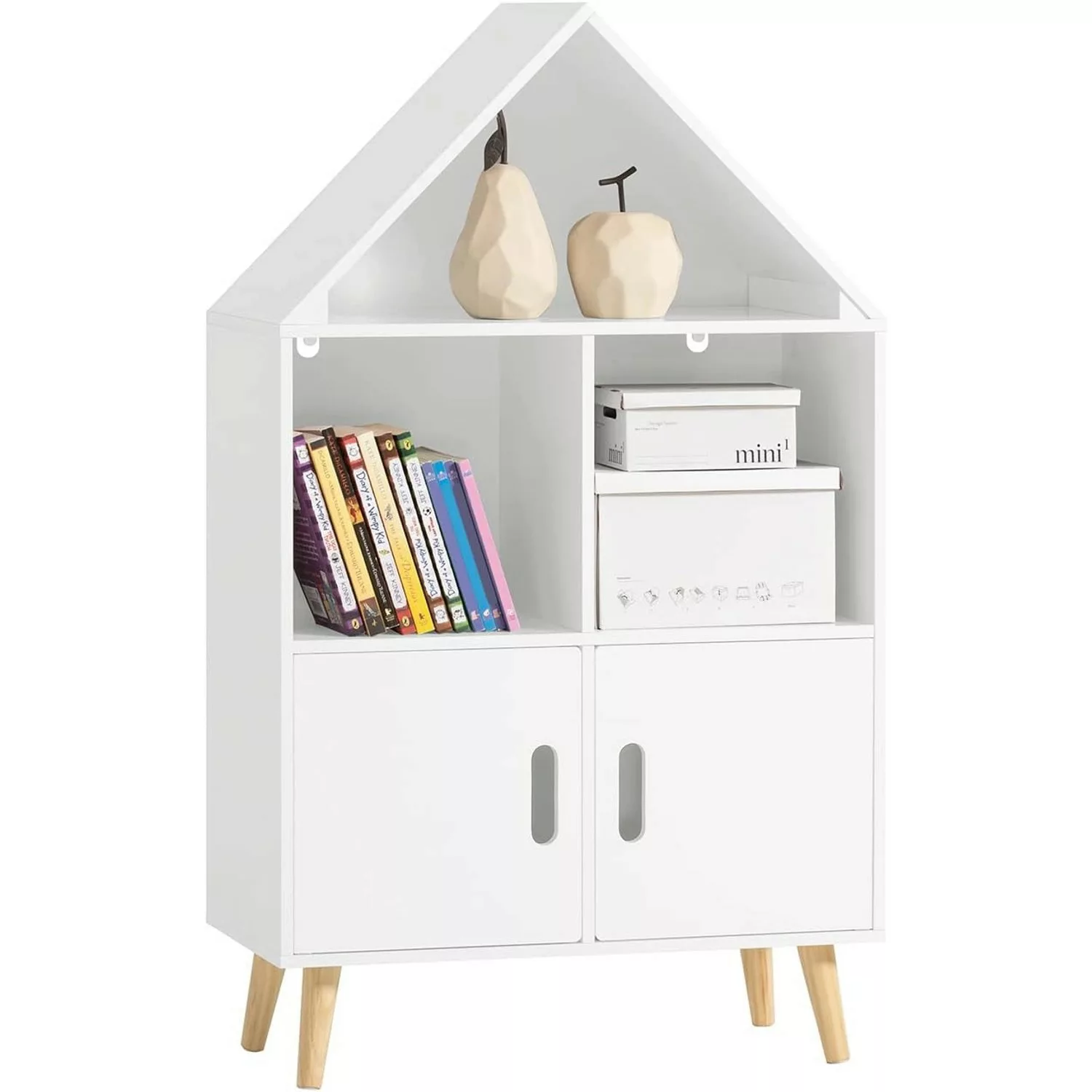 SoBuy Kinderregal mit Haus-Design Bücherregal für Kinder Weiß KMB58-W günstig online kaufen