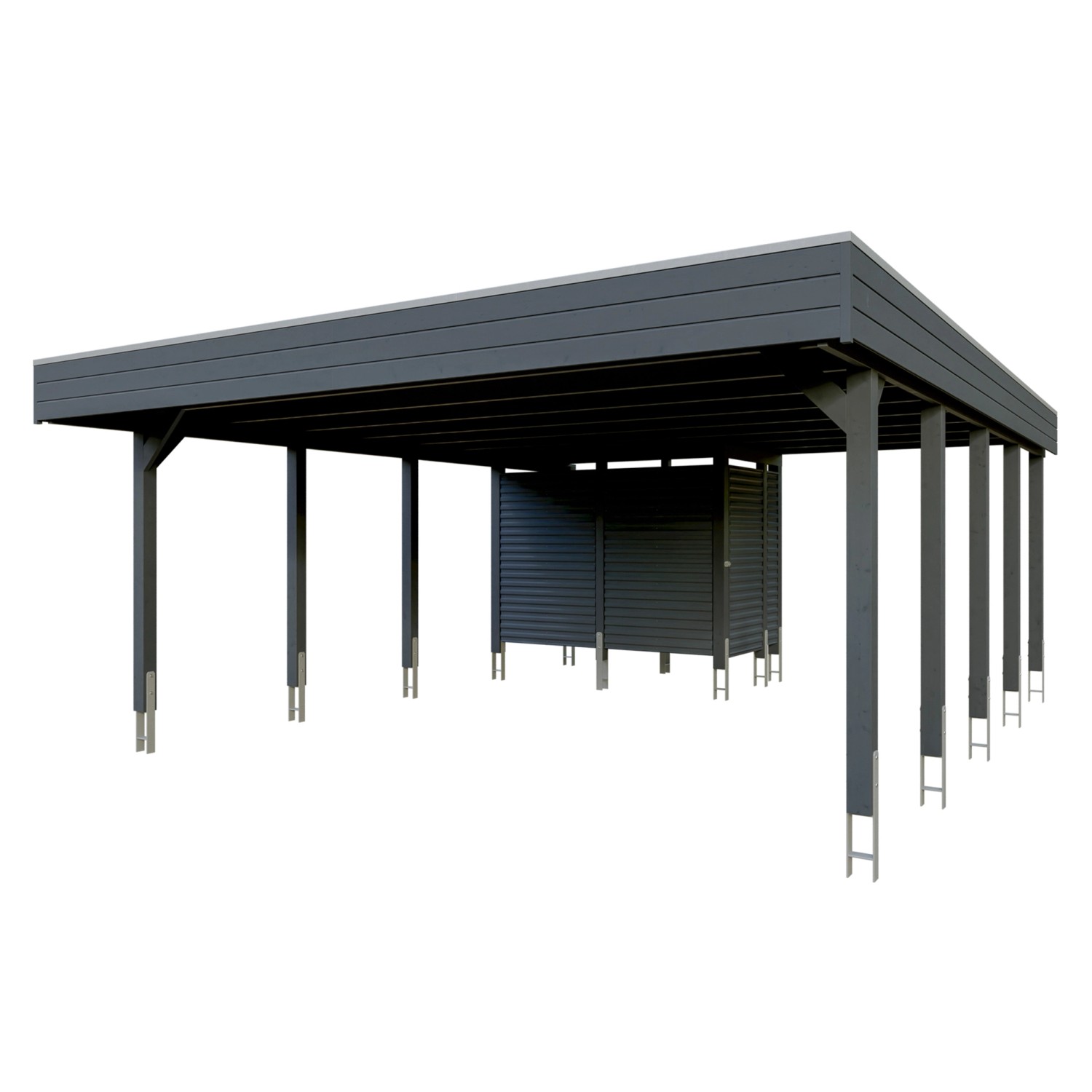 Skan Holz Carport Friesland Hybrid 557 cm x 708 cm Anthrazit günstig online kaufen