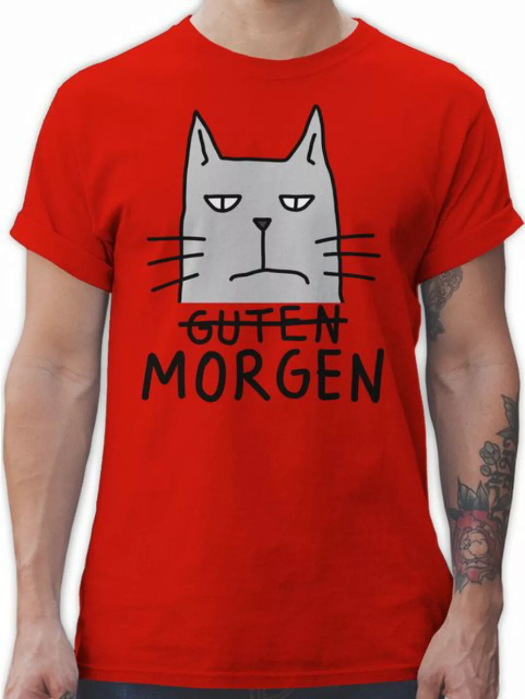 Shirtracer T-Shirt Guten Morgen Katze Katzenbesitzer Geschenk günstig online kaufen