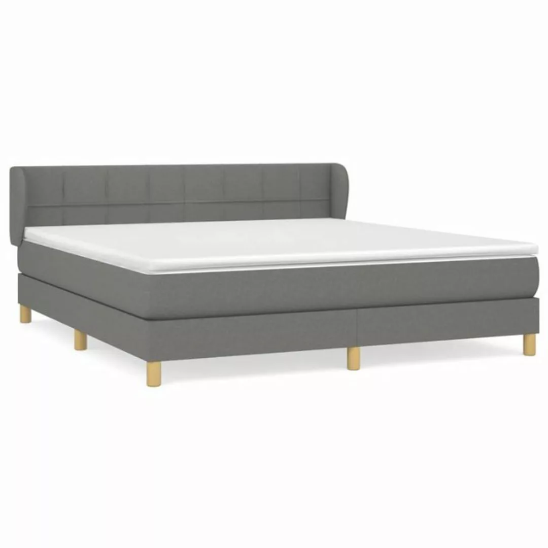 vidaXL Boxspringbett Boxspringbett mit Matratze Dunkelgrau 180x200 cm Stoff günstig online kaufen