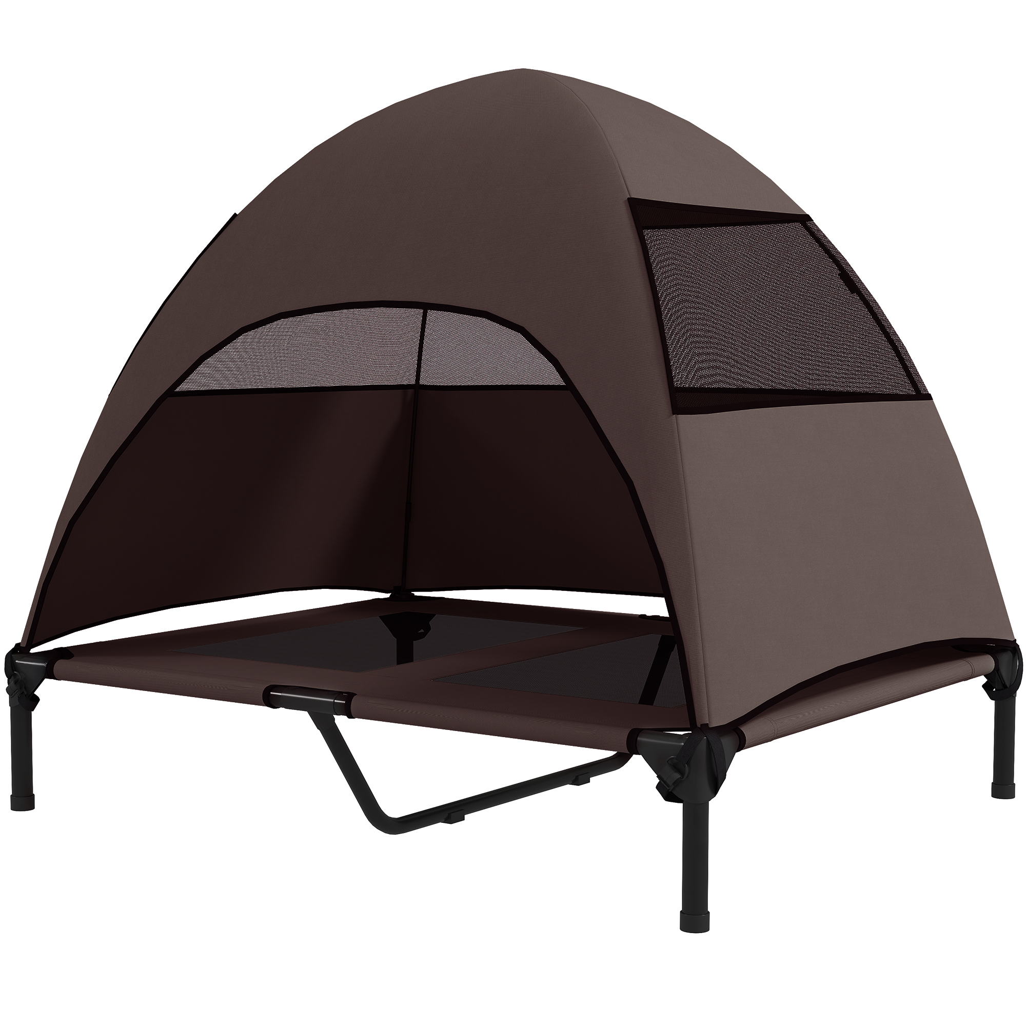 PawHut Hundeliege Outdoor mit Dach, Erhöhtes Hundebett für Große Hunde, Küh günstig online kaufen