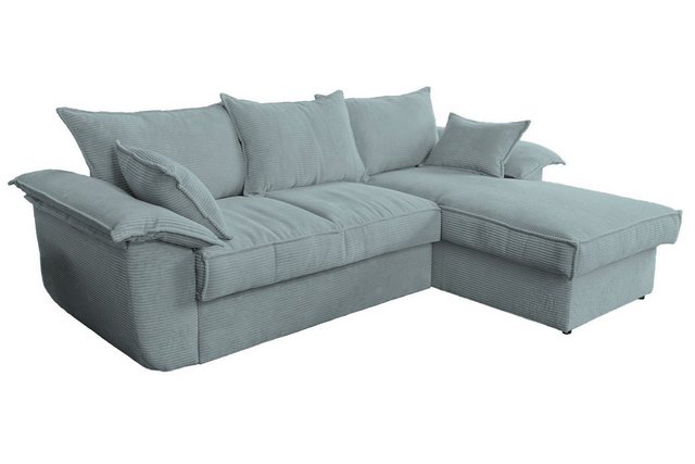 KAWOLA Ecksofa ASOKA, Schlafsofa Couch Cord mit Stauraum verschiedene Farbe günstig online kaufen