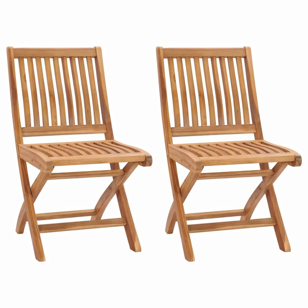 Klappbare Gartenstühle 2 Stk. Massivholz Teak günstig online kaufen