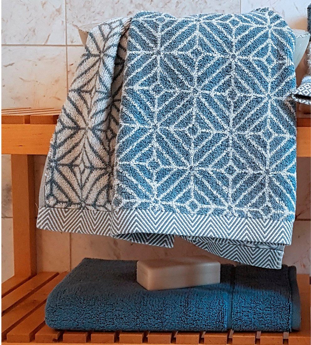 framsohn frottier Duschtuch Design Jaquard Raute günstig online kaufen