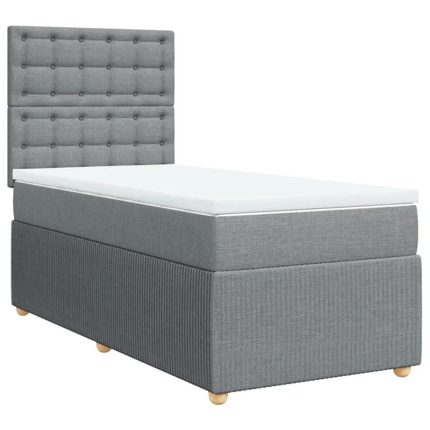 vidaXL Boxspringbett, Boxspringbett mit Matratze Hellgrau 100x200 cm Stoff günstig online kaufen