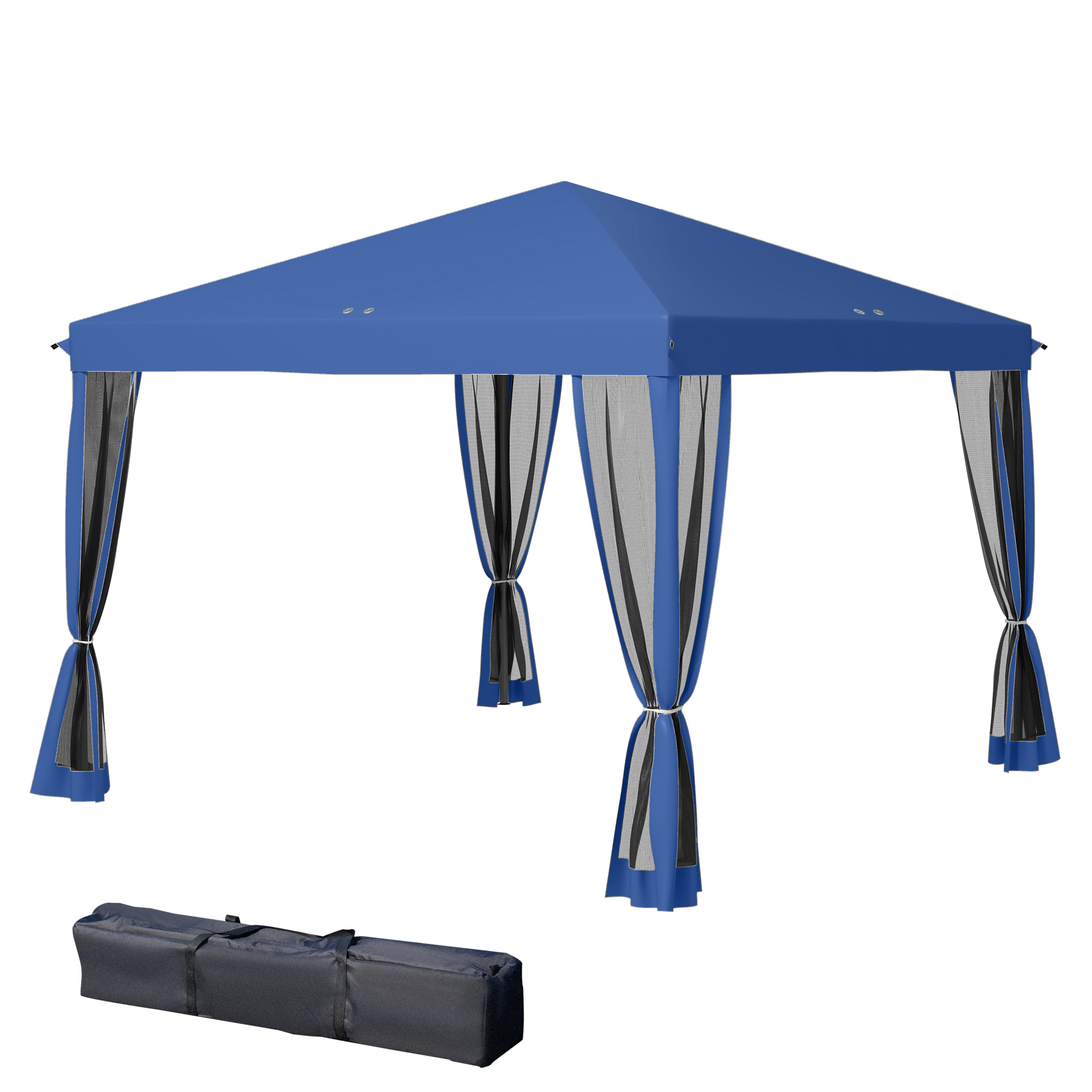 Outsunny Tonnelle Pop-Up Barnum Faltbarer Kolonialstil 3 x 3 m 4 Moskitonet günstig online kaufen